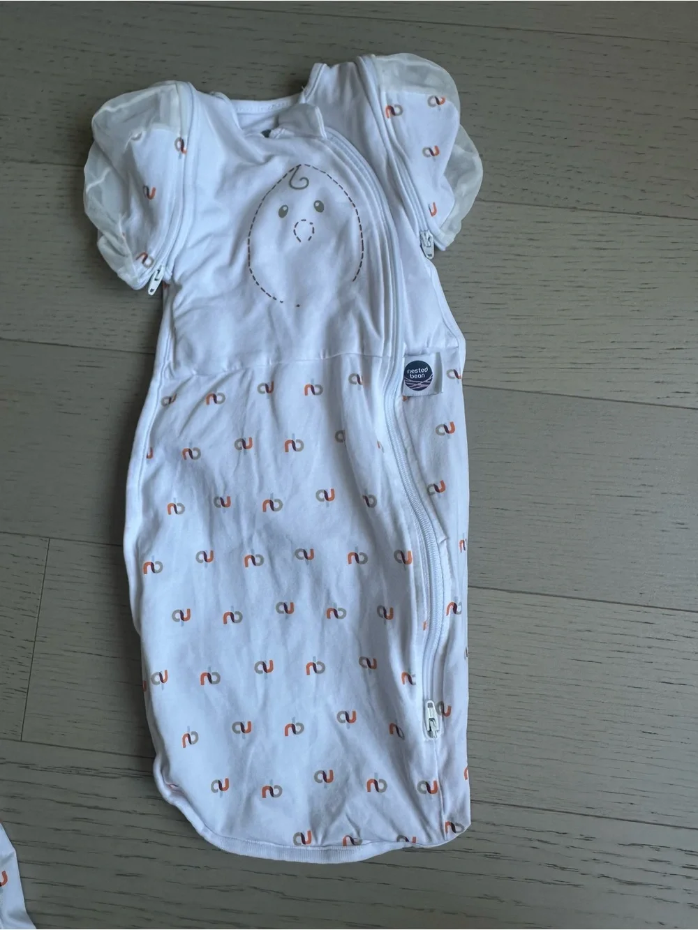 Pack of 2 Nested Bean White Sleep Sacks with Orange Accent